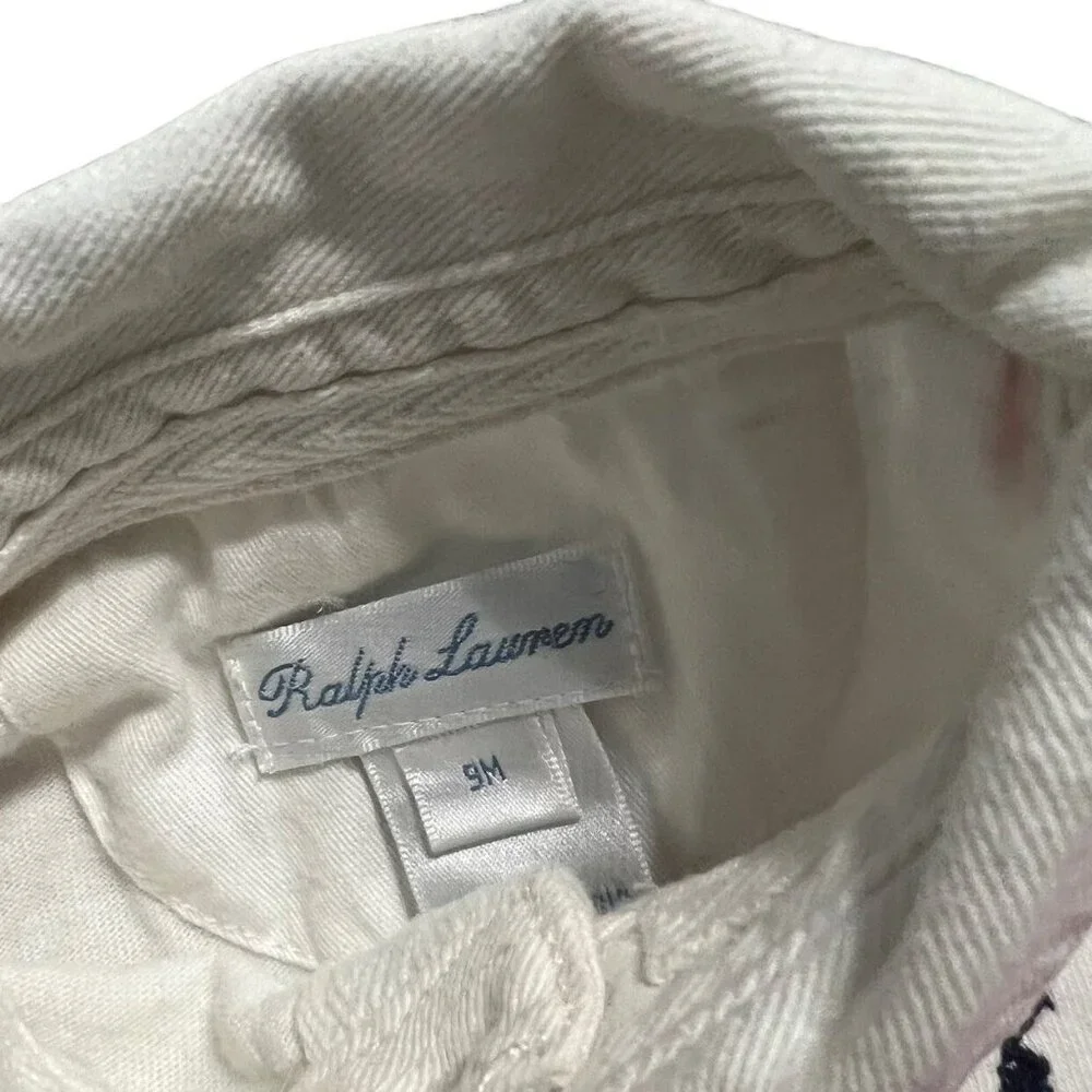 Ralph Lauren 9m Red Striped Polo Romper